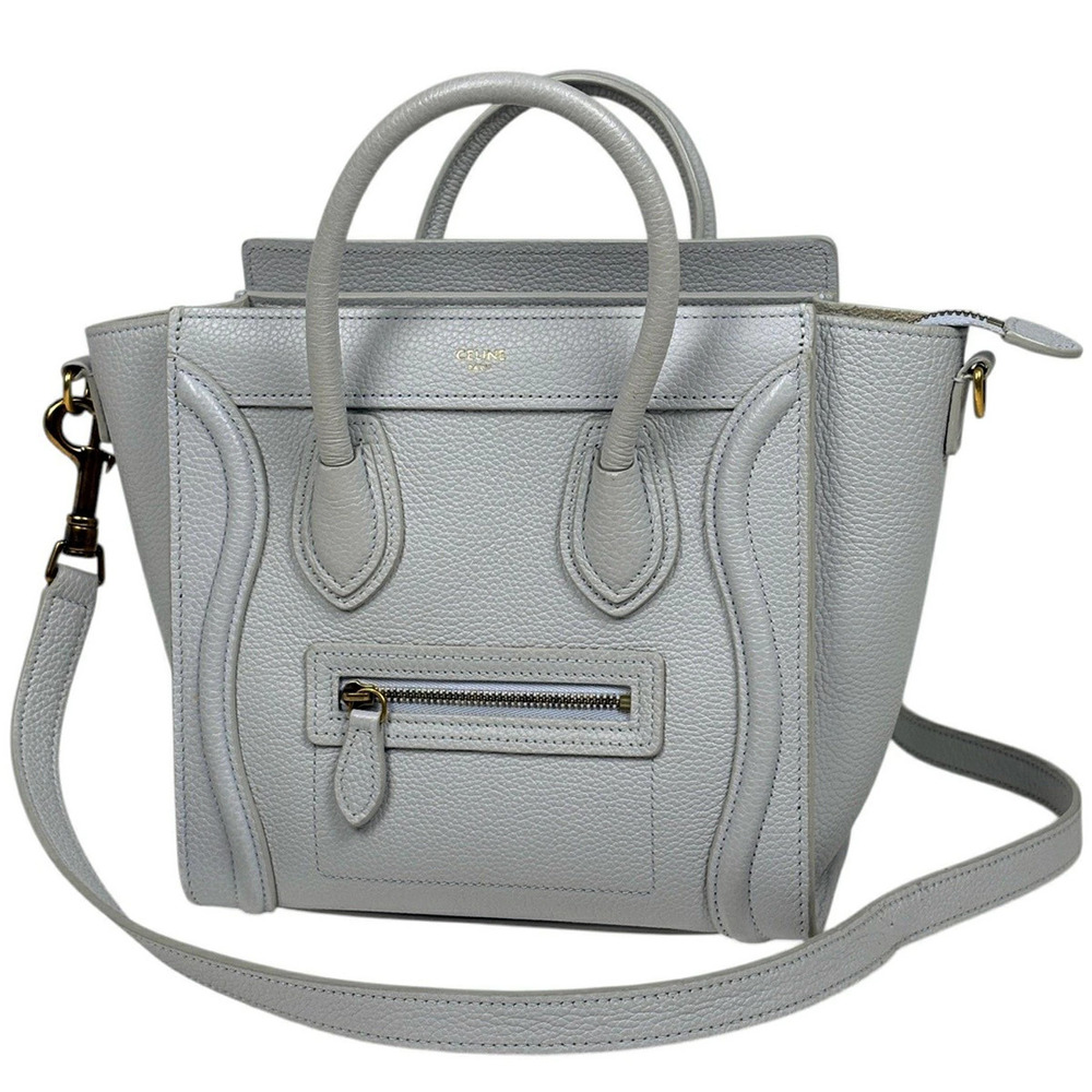 Celine Luggage Tote Shopper Handbag Leather Blue